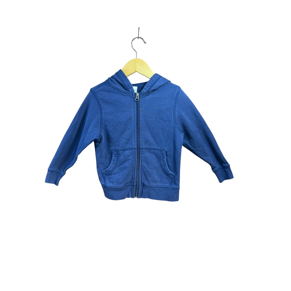 Hanna Andersson Kids Blue Full Zip Cotton Hoodie Size 4 100cm Unisex Jacket